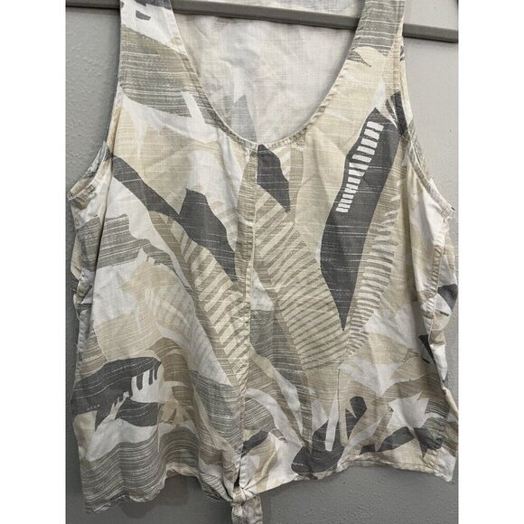 Prana McKenzie Tank Top Tropical Front Tie Blouse Size Medium - Picture 5 of 9